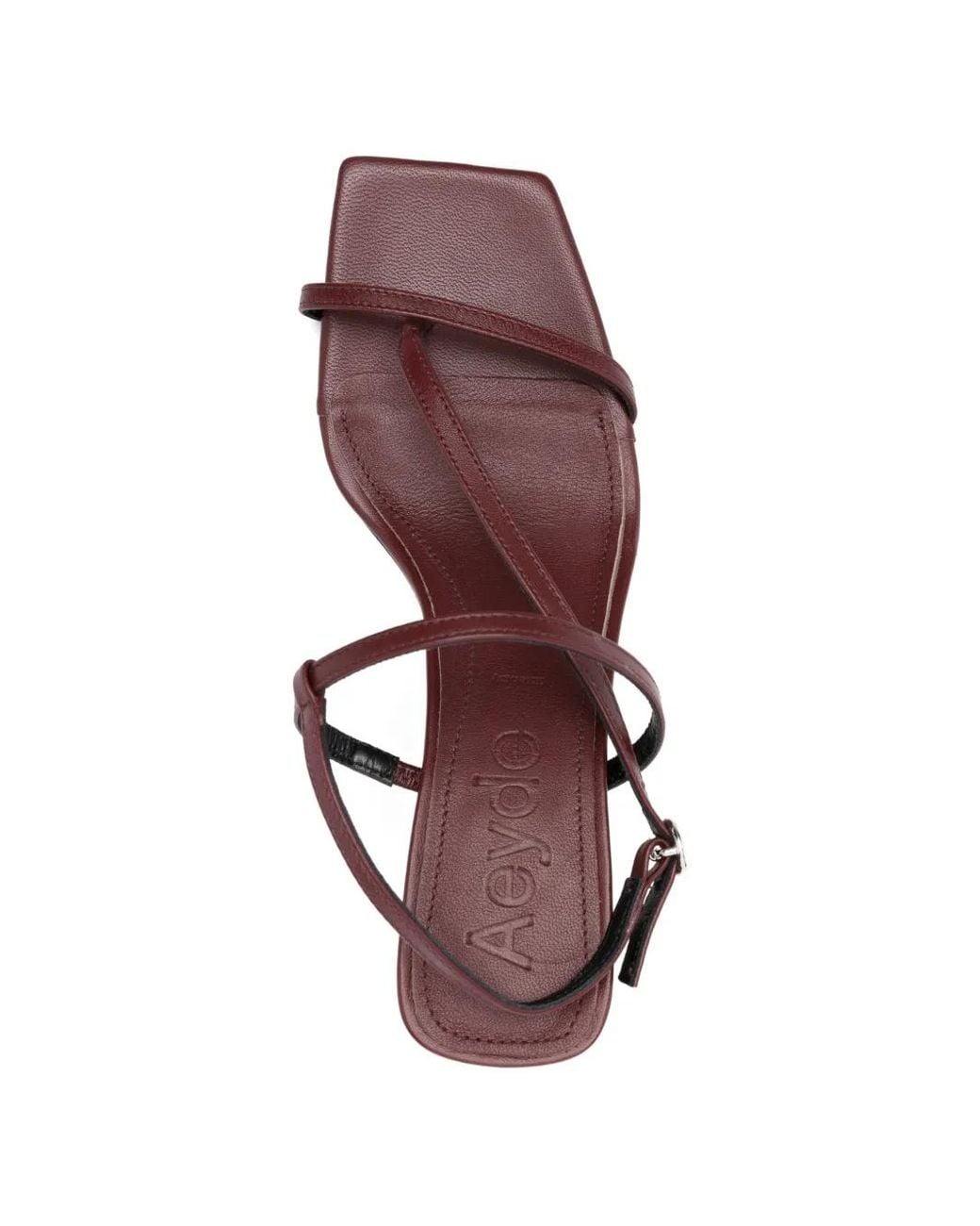 Aeyde Brown Strappy Square Toe Sandals
