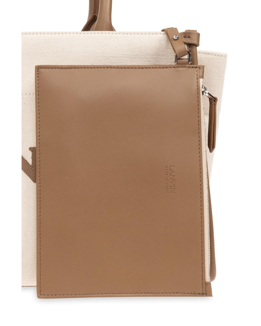 Lanvin Natural Logo Logo Patch Shopping Bag