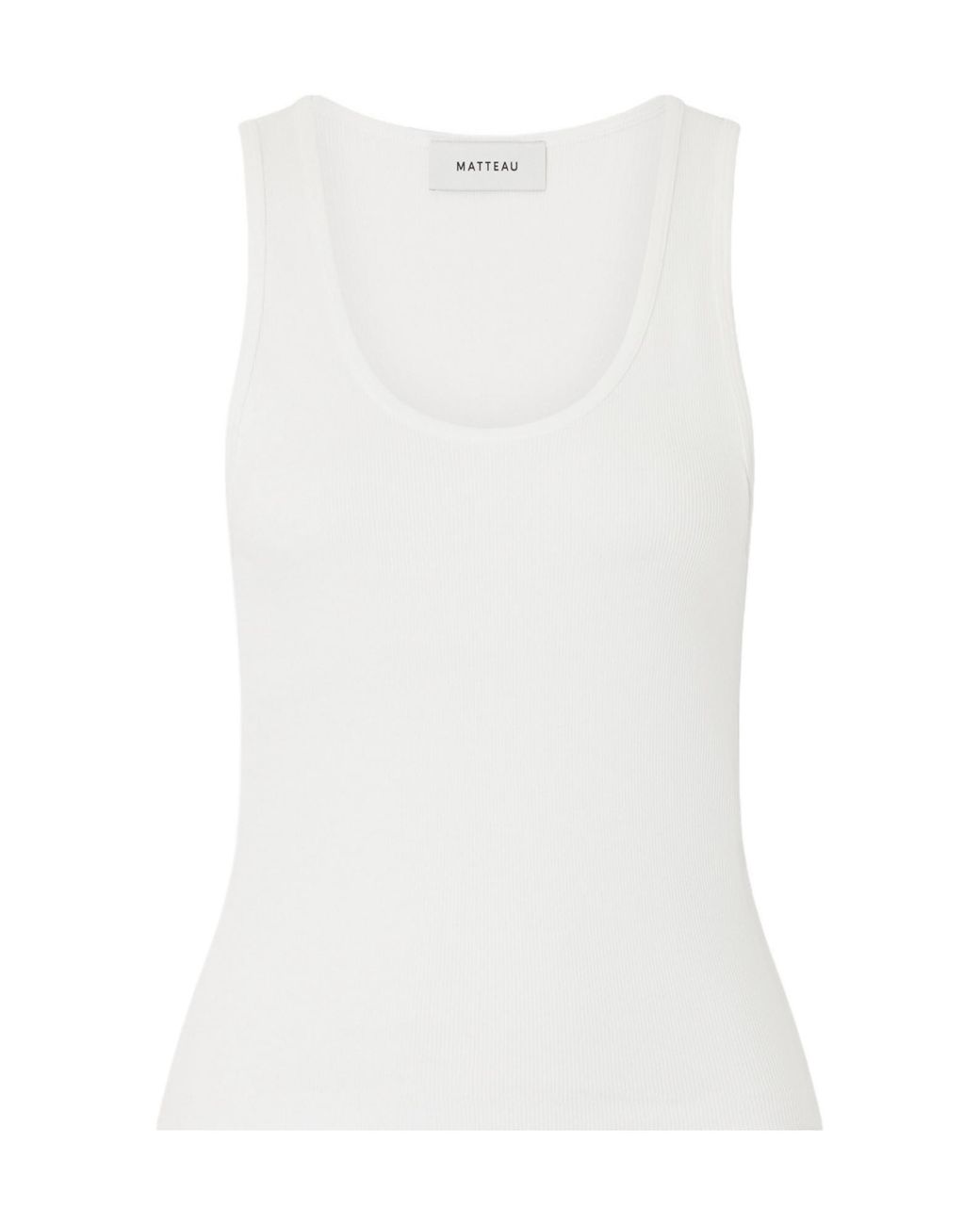 Matteau White Ribbed Organic Cotton-Blend Jersey Tank