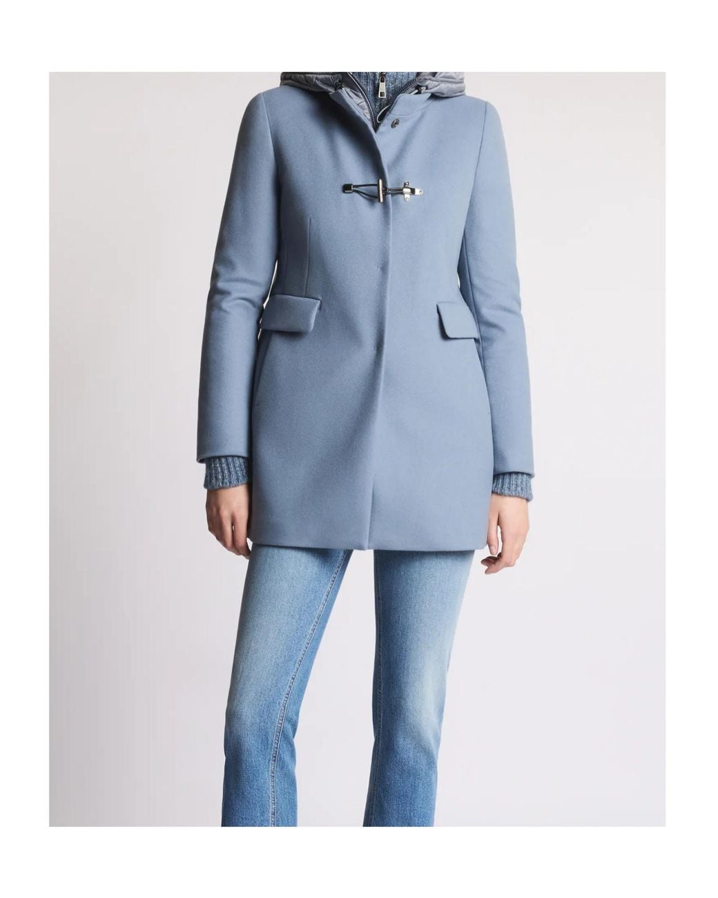 Fay Blue Toggle Wool-Blend Coat