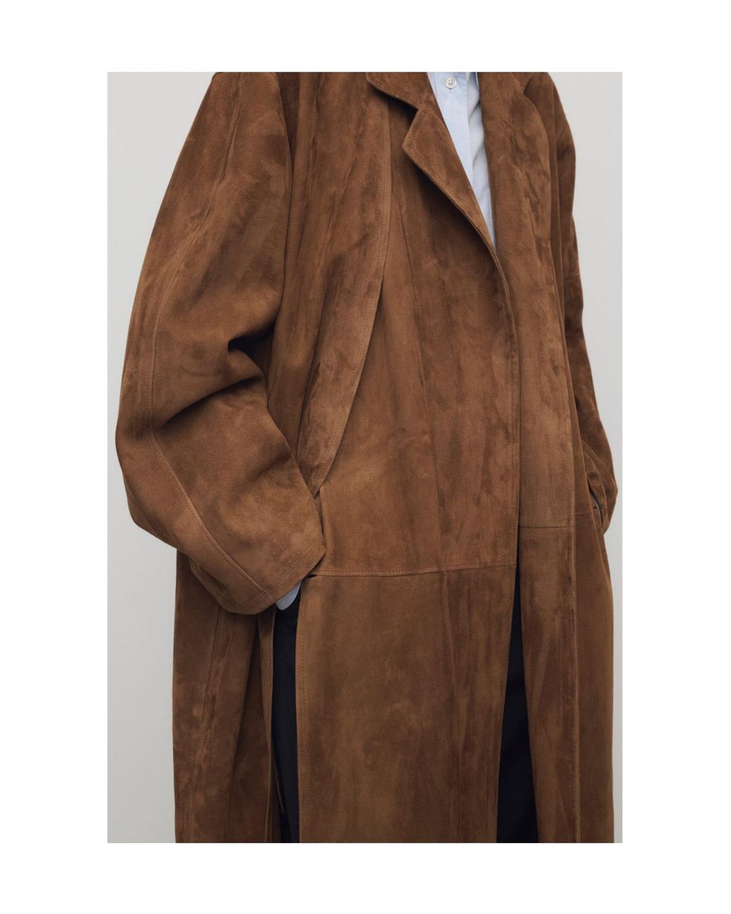 The Row Brown Serenis Detachable Collar Coat