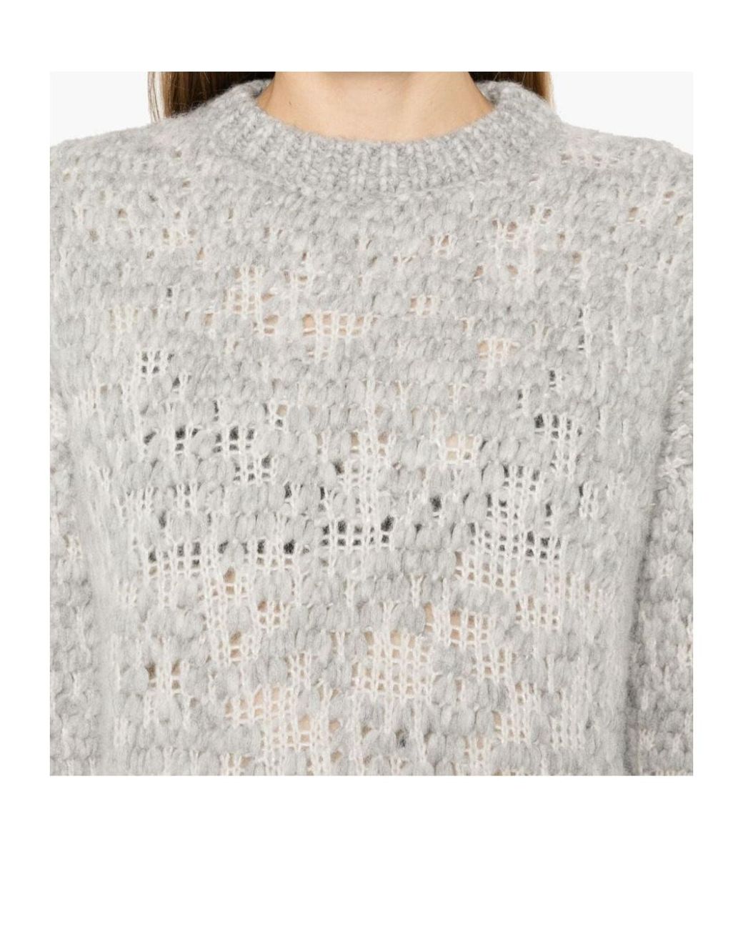 Peserico White Patterned-Jacquard Lurex-Detail Sweater