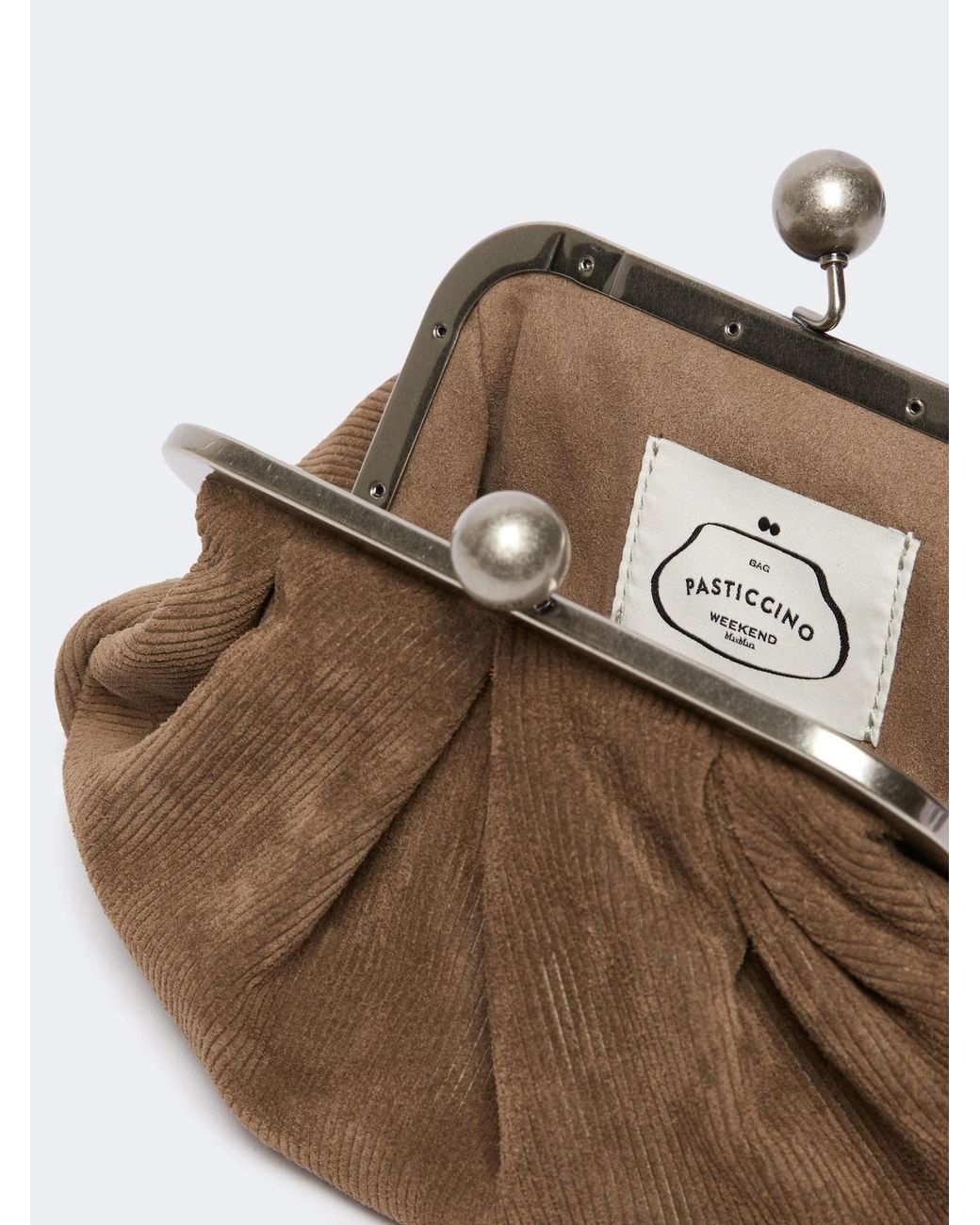 Weekend by Maxmara Brown Pasticcino Corduroy-Effect Clutch Bag