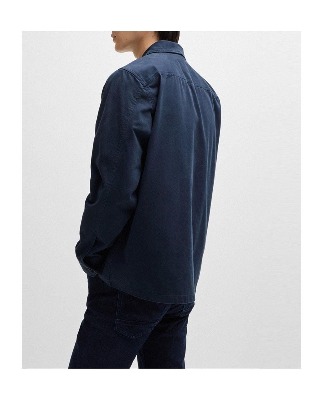 Boss Blue Minimalist Casual Jacket for men