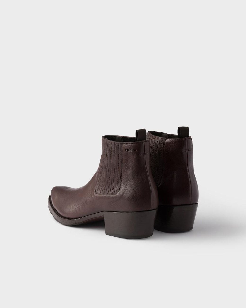 Prada Brown Slip-On Chelsea Boots for men