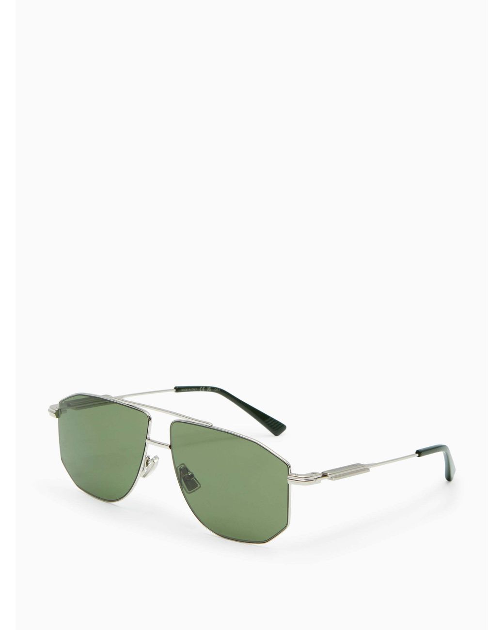Bottega Veneta Green Eyewear Aviator Frame Sunglasses