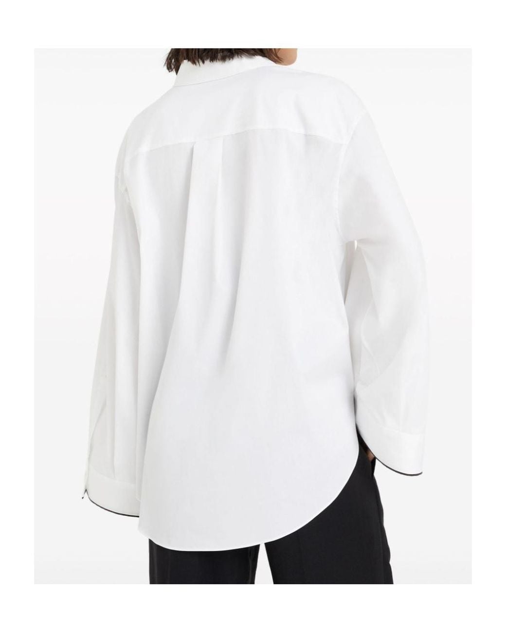 Brunello Cucinelli White Spread-Collared Buttoned Shirt