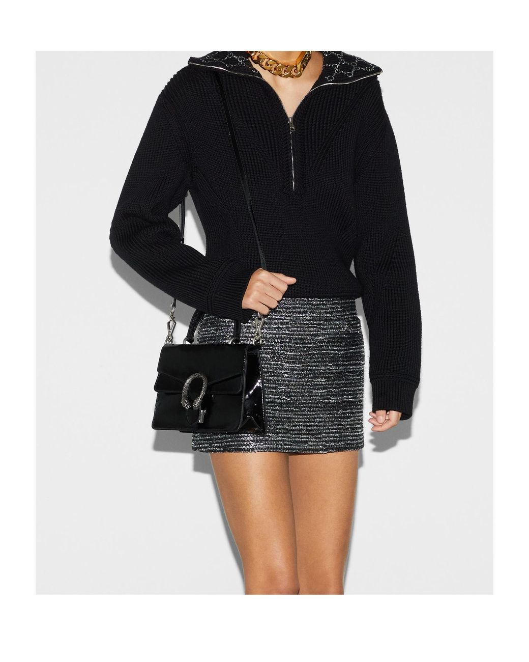 Gucci Black Dionysus Top Handle Shoulder Bag