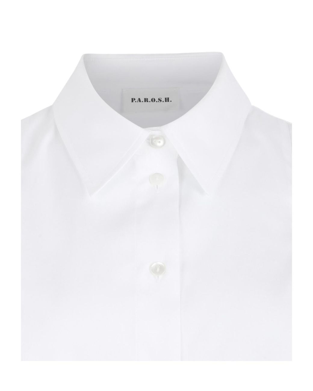 P.A.R.O.S.H. White Color-Block Long-Sleeve Shirt