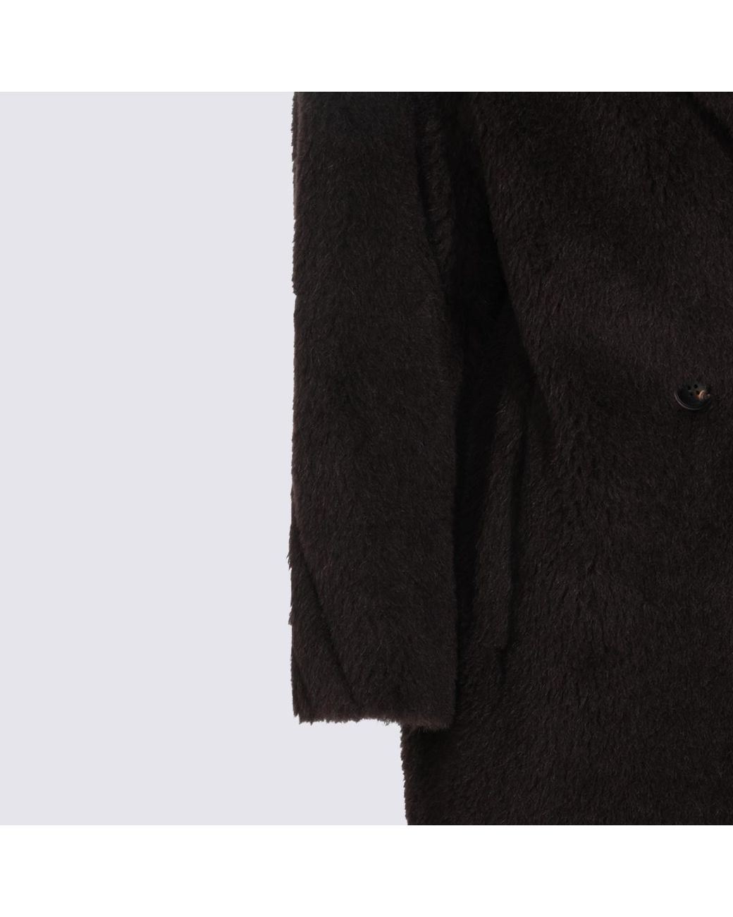 Max Mara Black Alpaca-Wool-Silk Teddy Bear Icon Coat