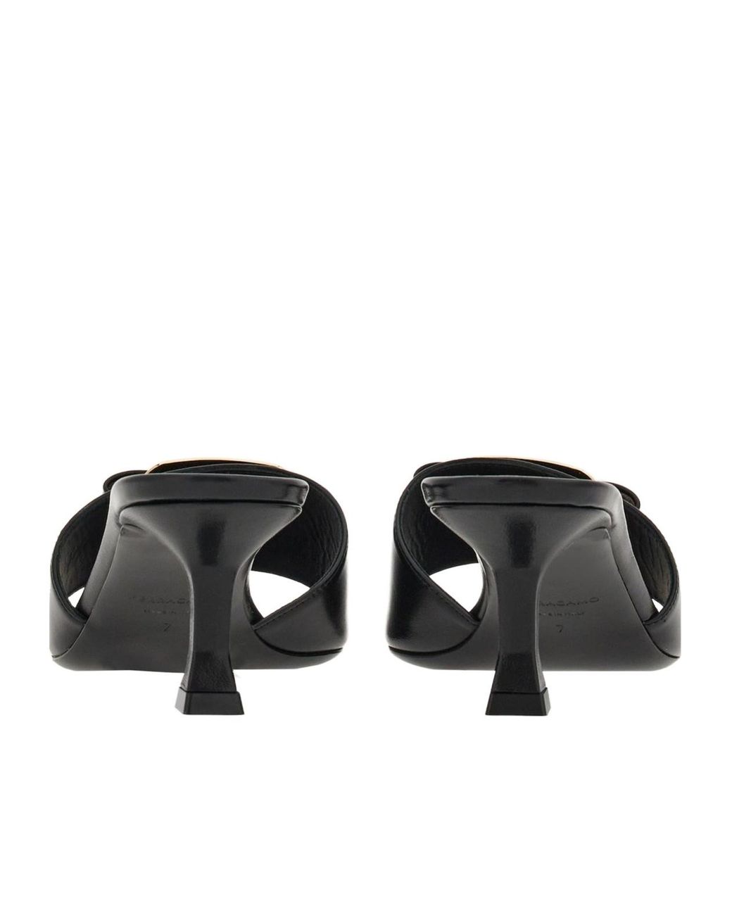 Ferragamo Black Ferragamo Bow-Detailed Slip-On Sandals