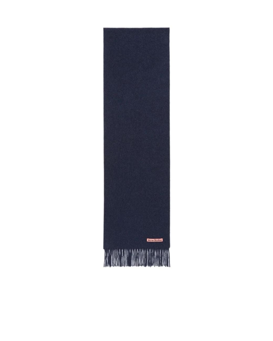 Acne Blue Fringe Wool Scarf for men