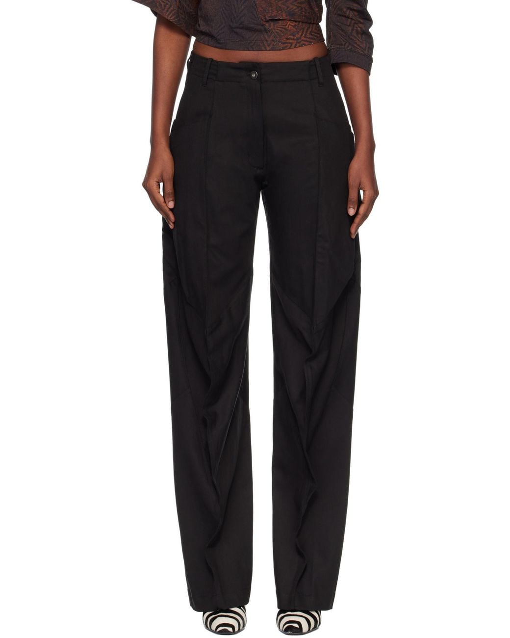 Kiko Kostadinov Black Centennial Wide-Leg Pants