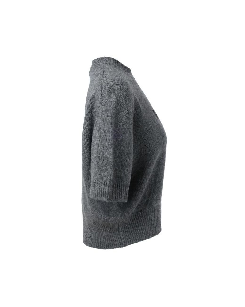 Prada Gray Wool And Cashmere Crew-Neck Sweater