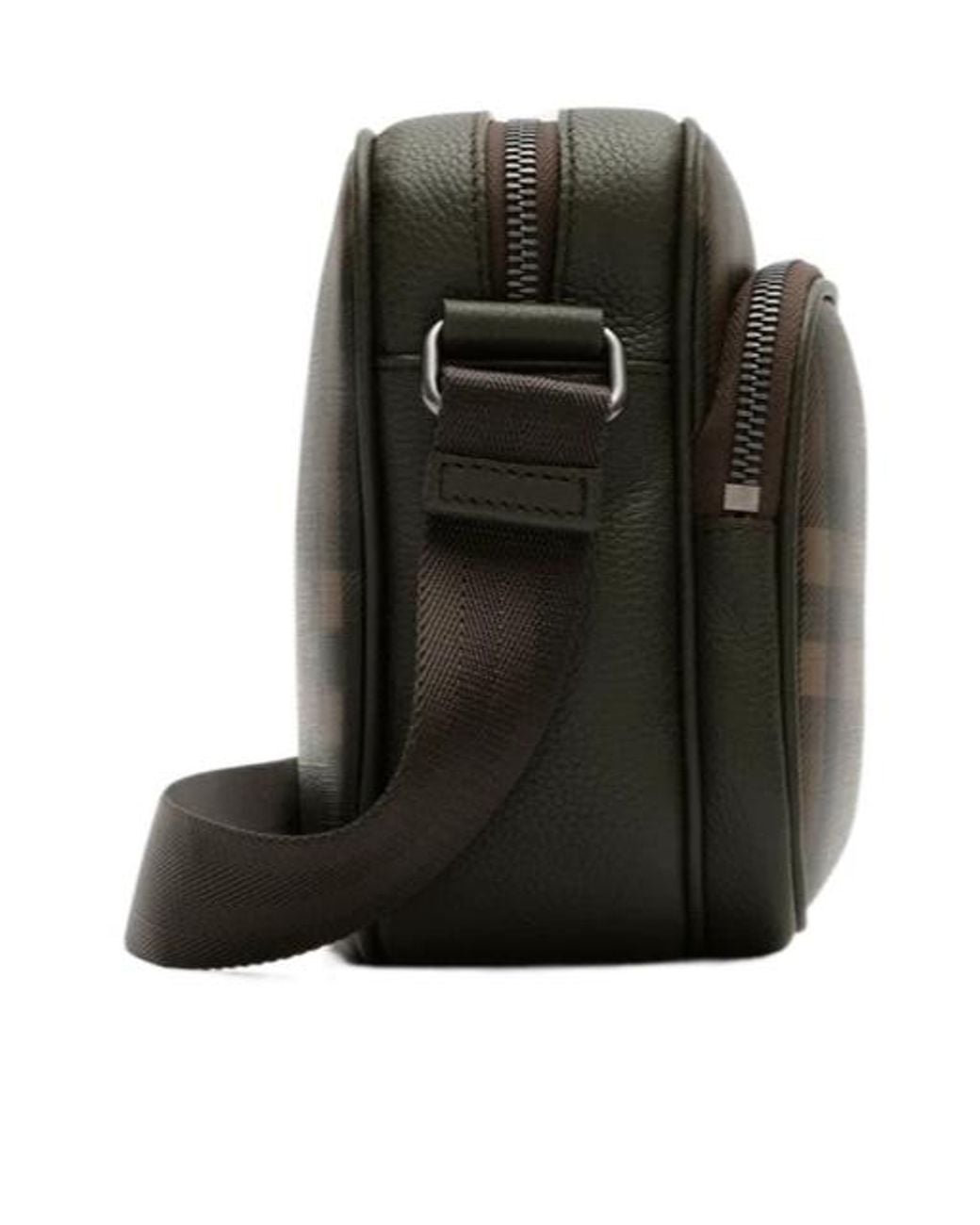 Burberry Black City Check Pocket Crossbody Bag for men
