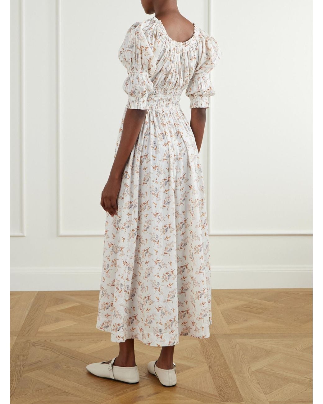 Doen White Flowing Floral Maxi Dress