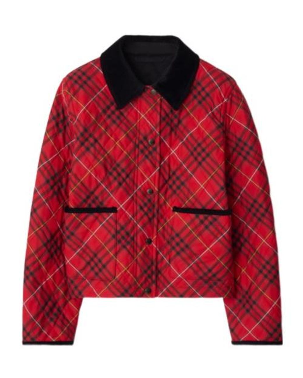Burberry Red Quilted Cropped Jacket