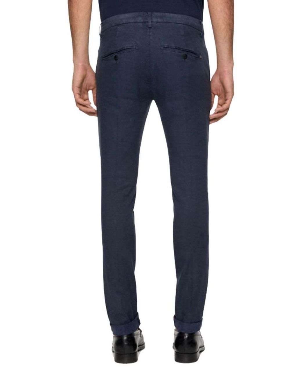 Dondup Blue Gaubert Logo Plaque Pants for men