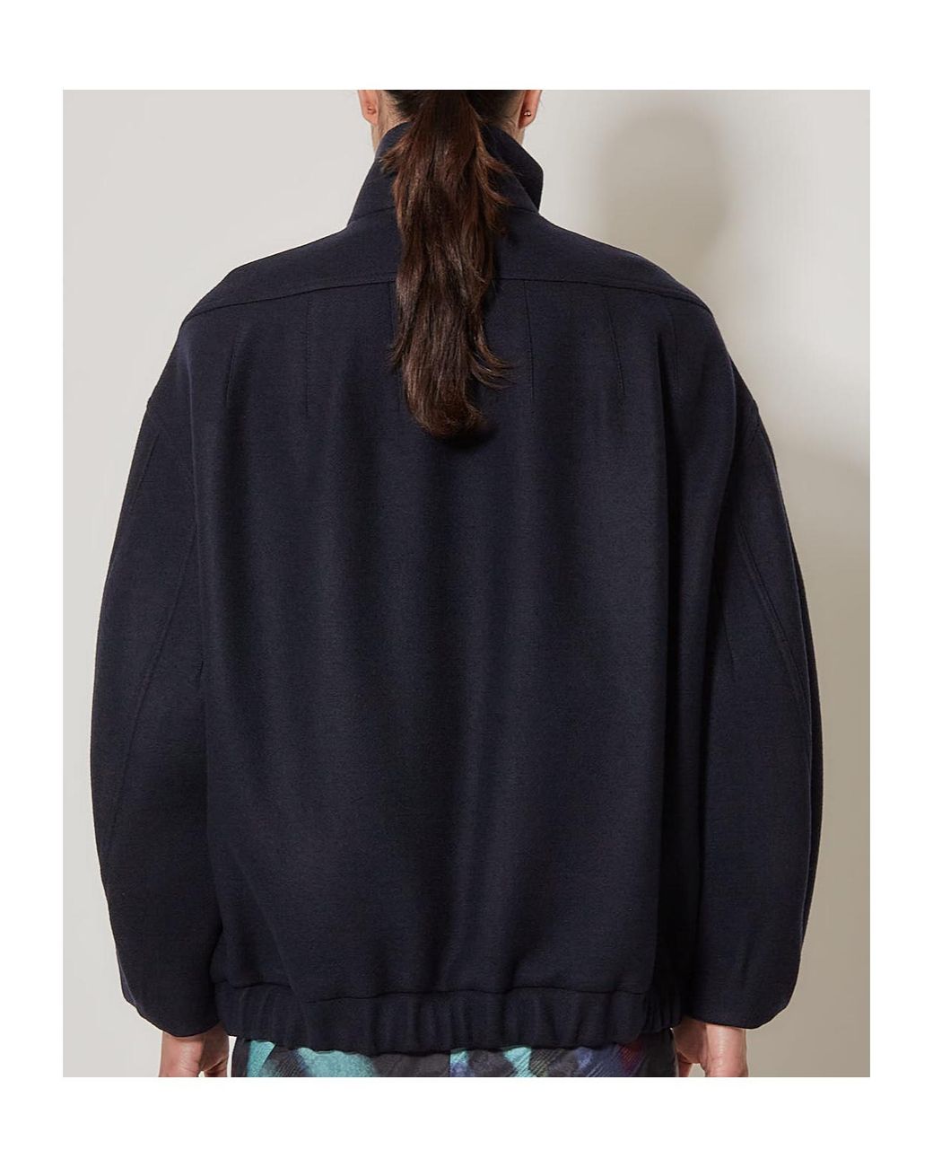 Dries Van Noten Blue High-Neck Jacket