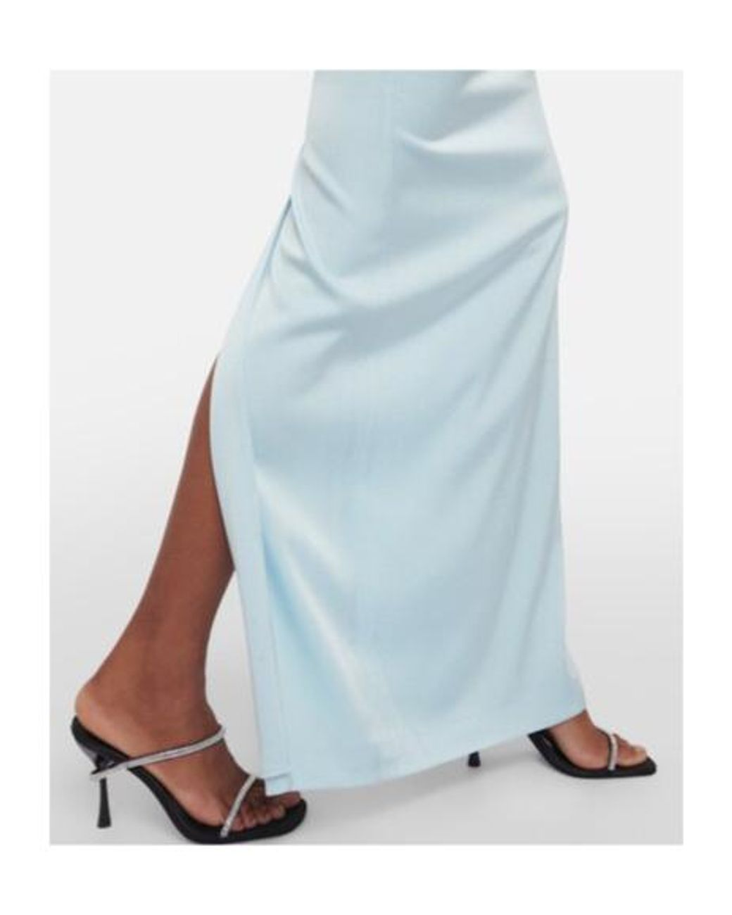 Alex Perry Blue Conley Satin Crêpe Maxi Dress