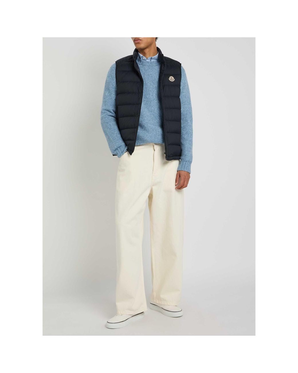 Moncler Black Horizontal Quilting Stand-Collar Down Vest for men
