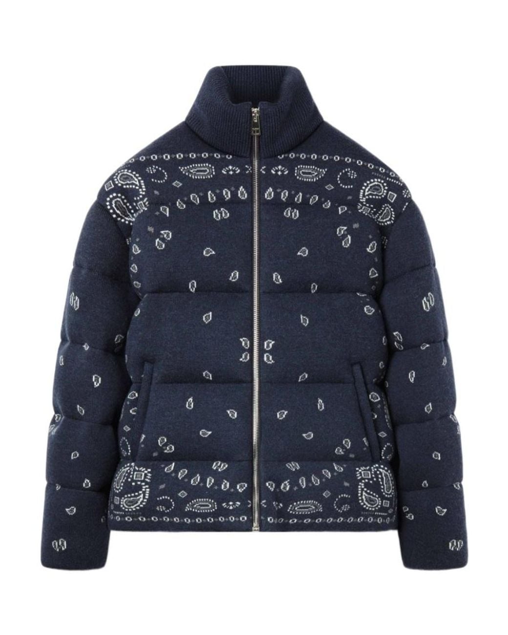 Alanui Blue Bandana Jacquard Puffer Jacket for men