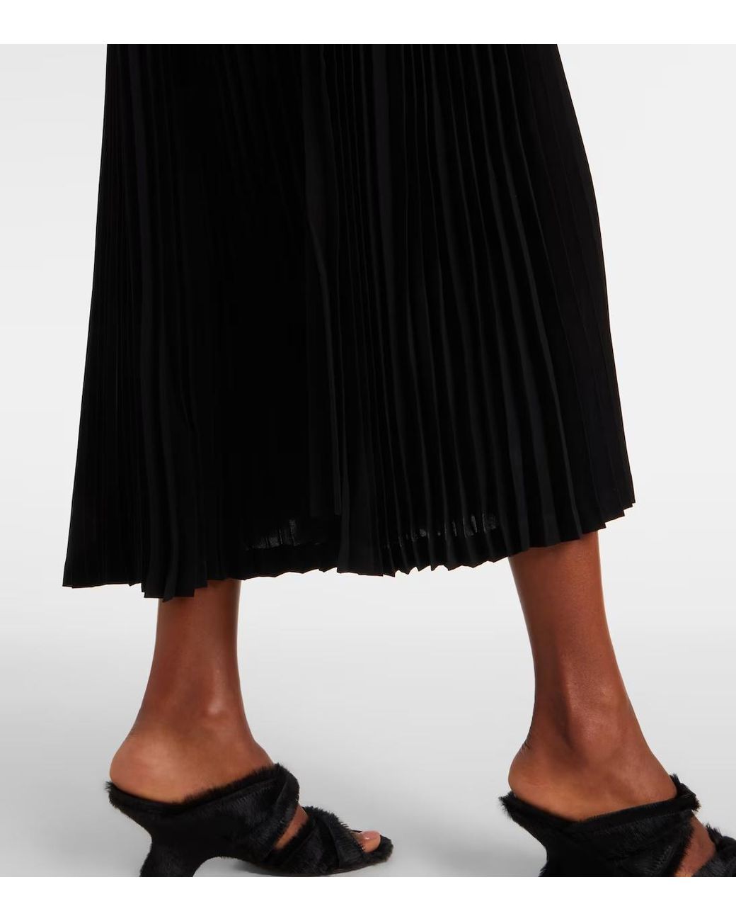 Junya Watanabe Black Pleated Detail Zip-Up Dress