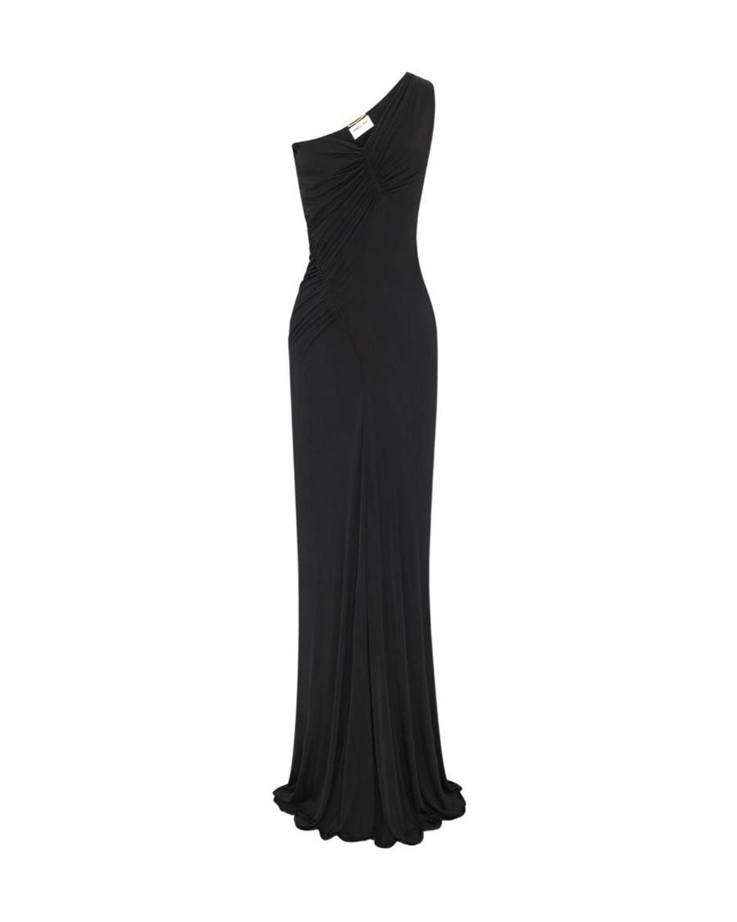 Saint Laurent Black One-Shoulder Long Dress