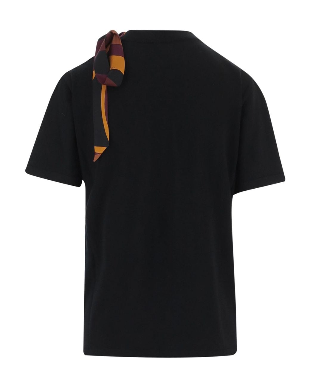 Emilio Pucci Black Pucci Scarf Detailed T-Shirt