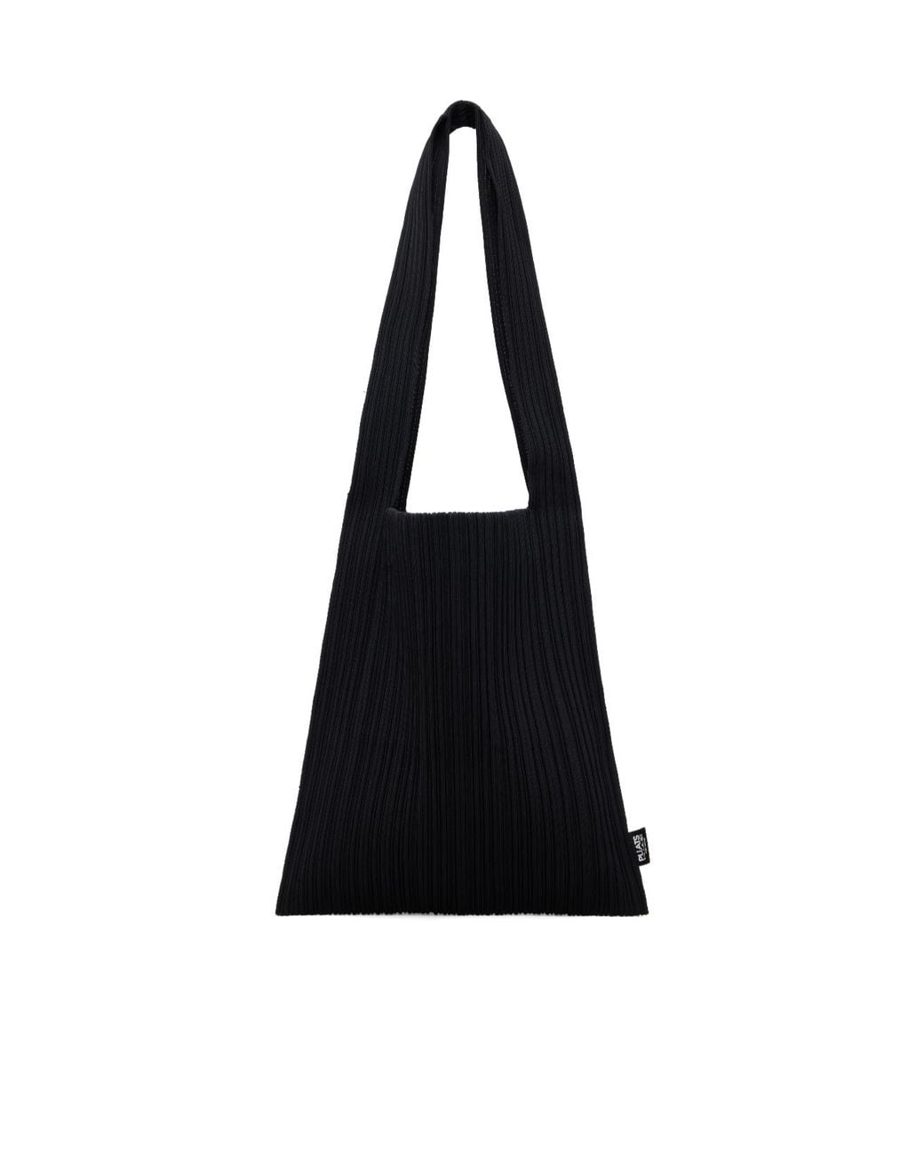 Pleats Please Issey Miyake Black Crepe Knit Tote Shoulder Bag