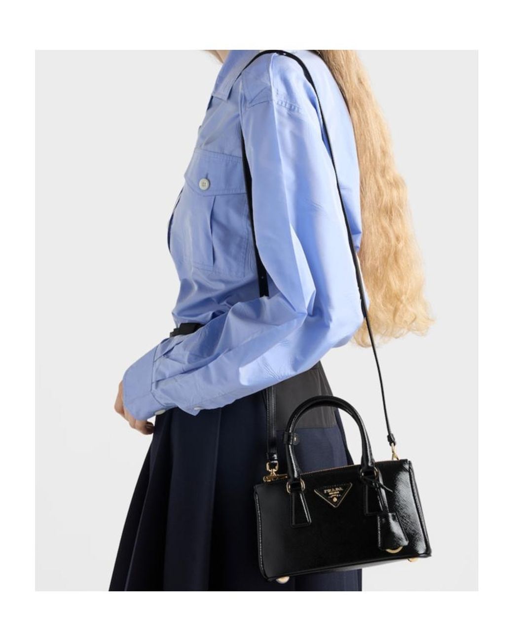 Prada Black Galleria Patent Saffiano Leather Mini-Bag