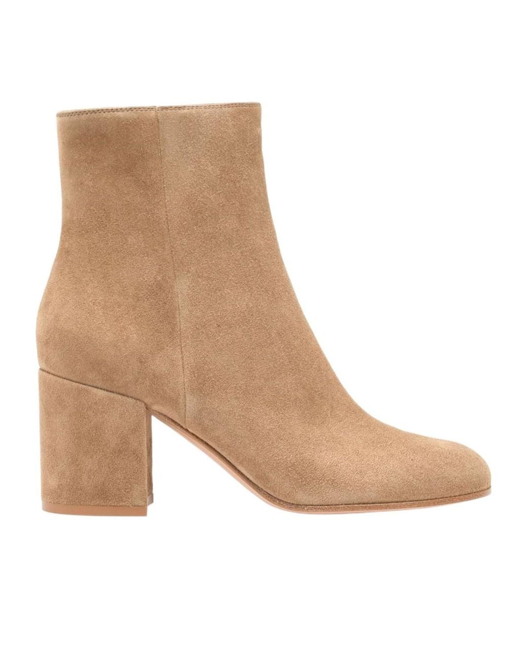 Gianvito Rossi Natural Joelle Round Toe Ankle Boots