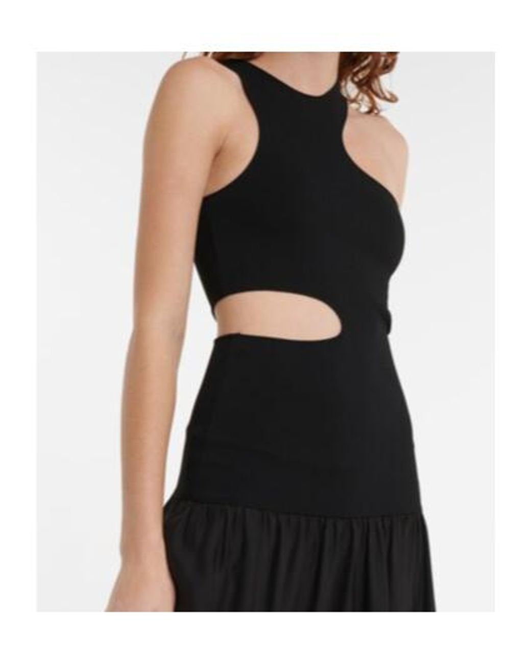 Stella McCartney Black Asymmetric Cutout Midi Dress