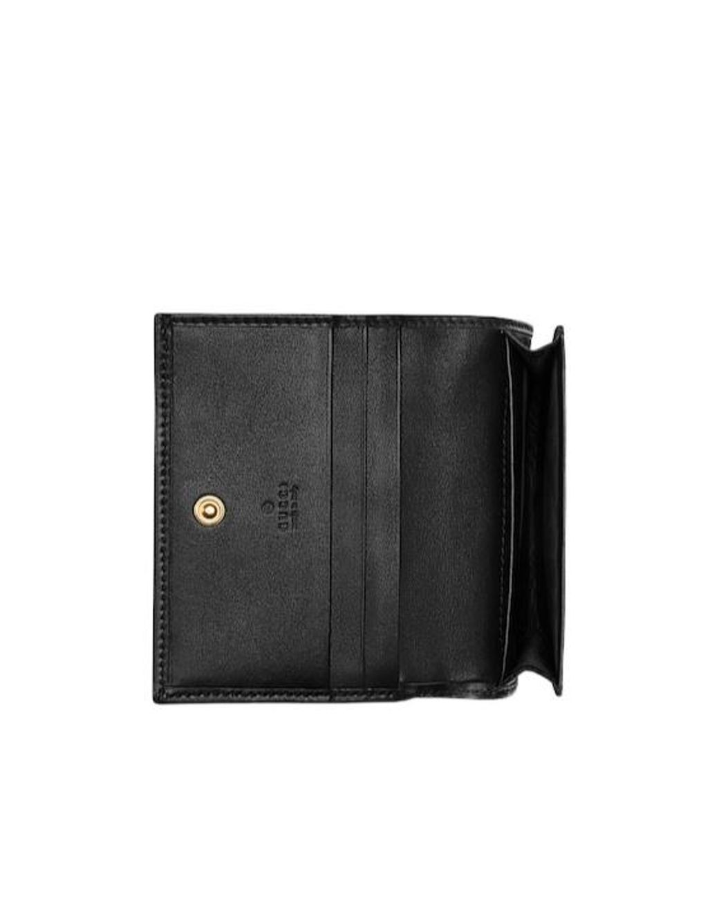 Gucci Black Gg Marmont Card Case Wallet