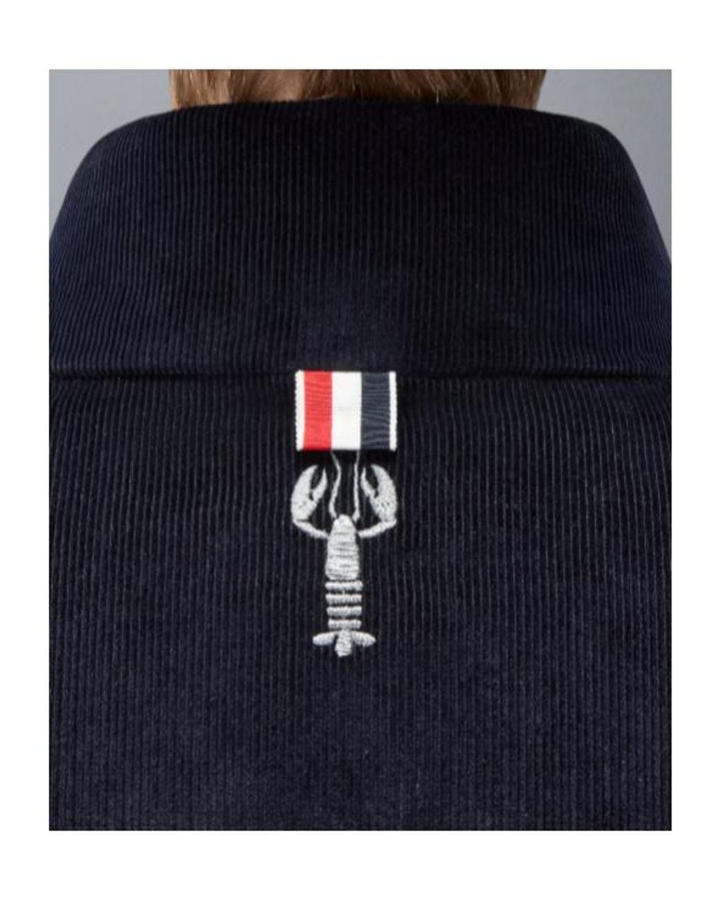 Thom Browne Blue Reversible Zip-Up High-Neck Jacket