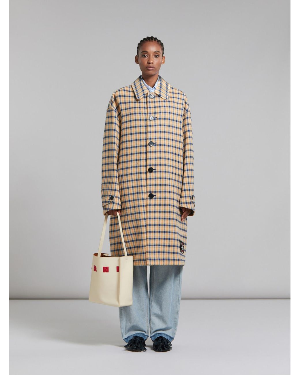 Marni White Museo Logo Patch Small Hobo Bag