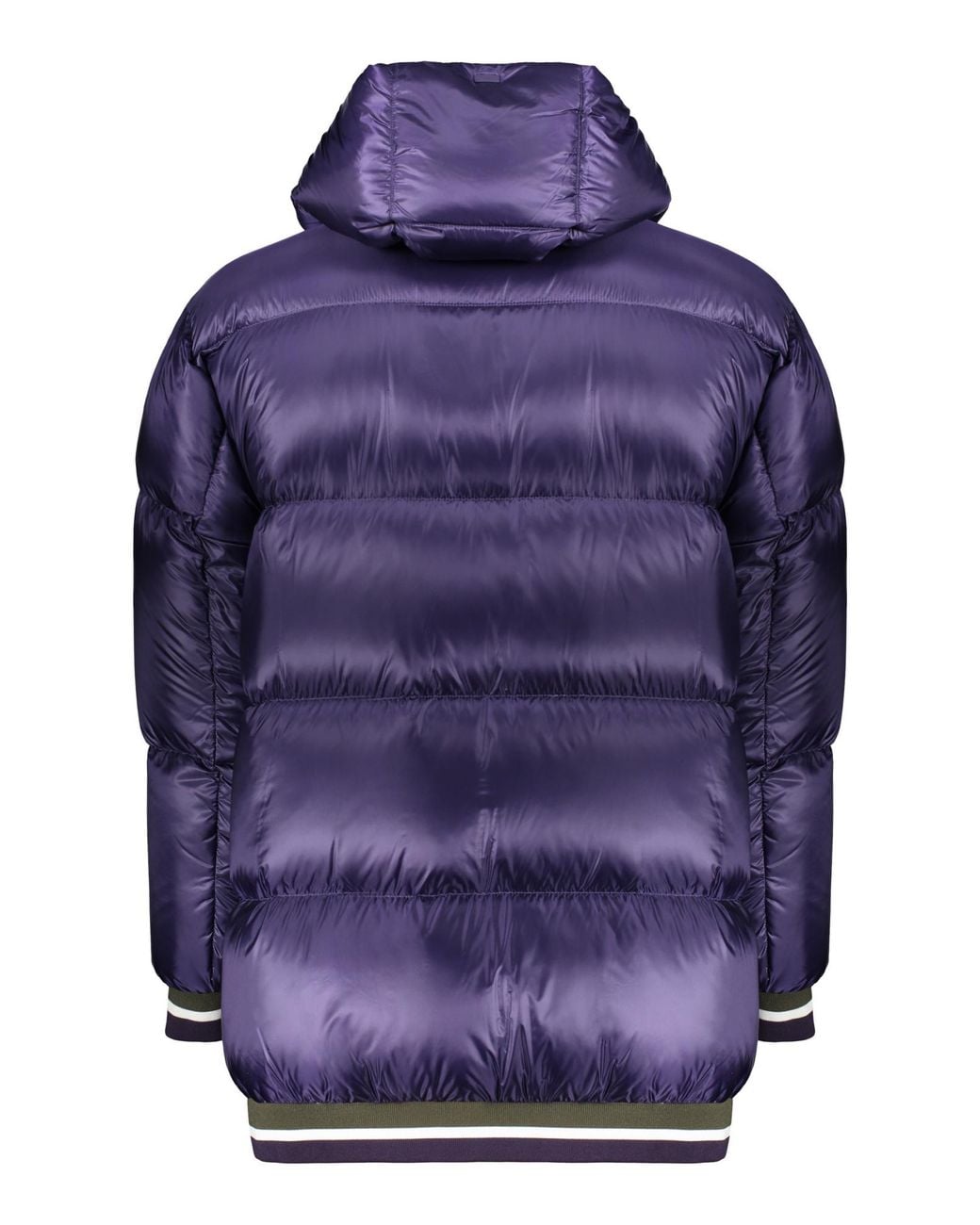 Herno Purple Hooded Logo Down Jacket for men