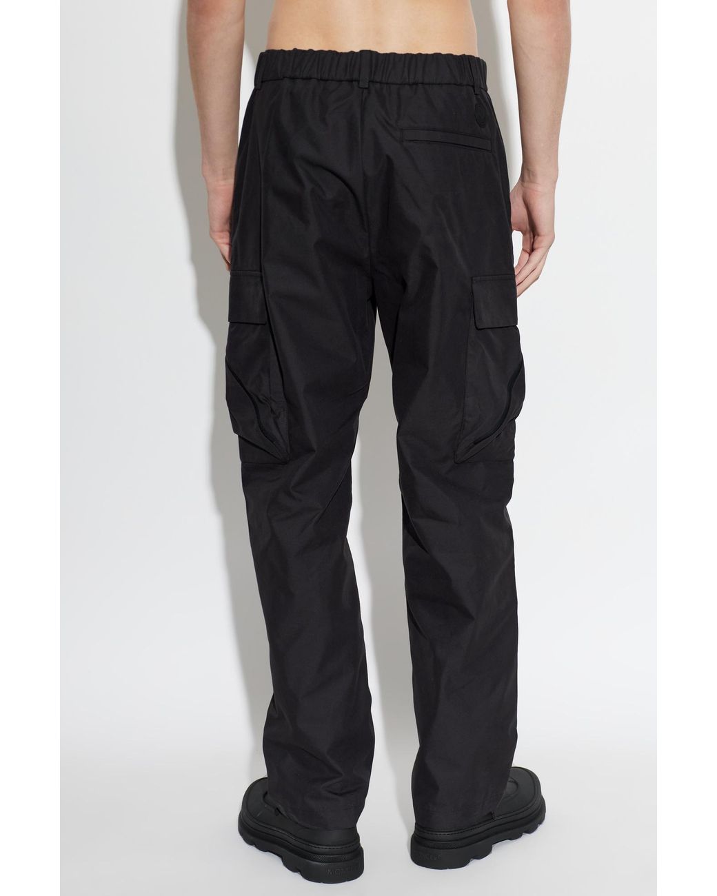 Moncler Black Elastic-Waist Cargo Pants for men