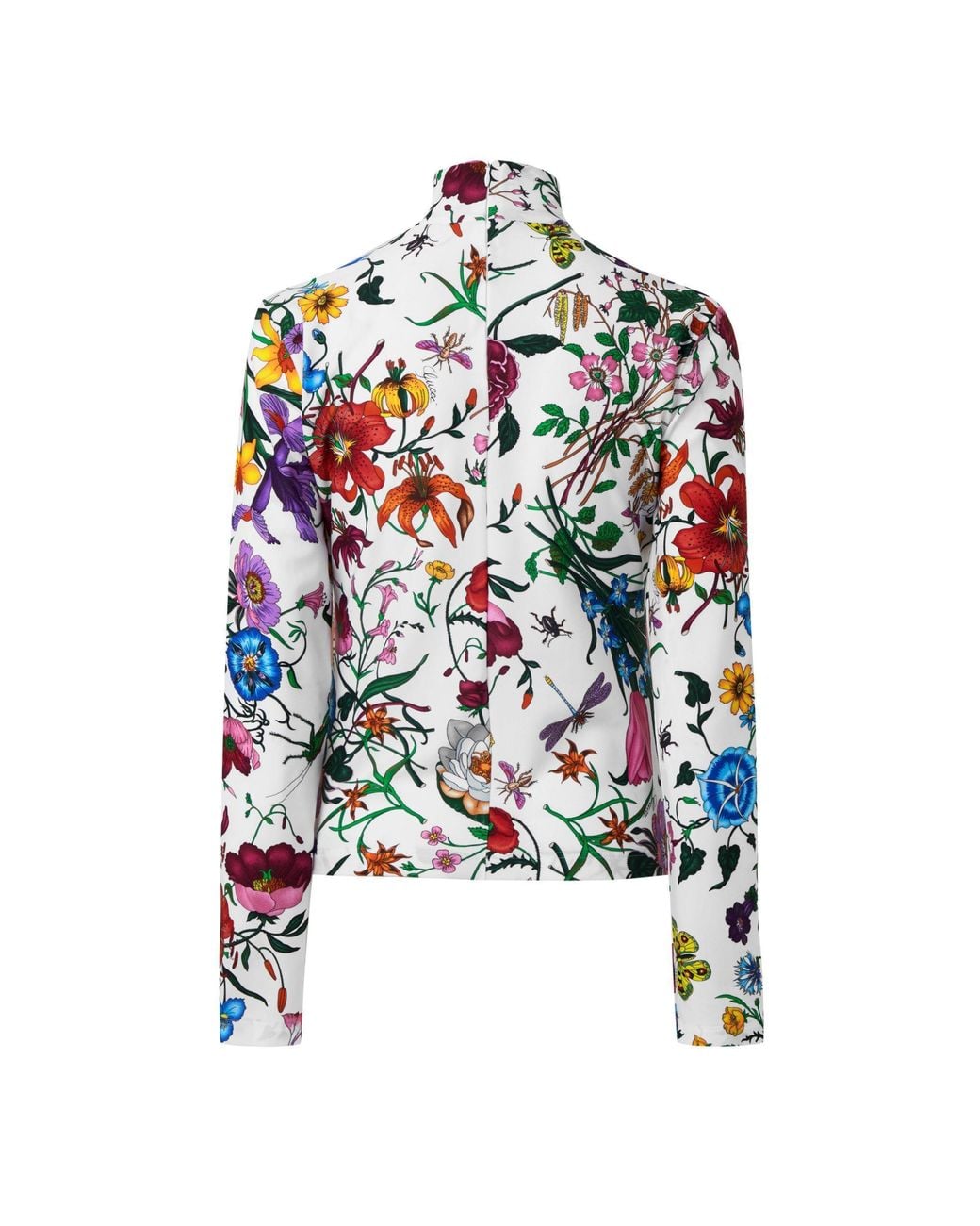 Gucci White Floral High-Neck Top