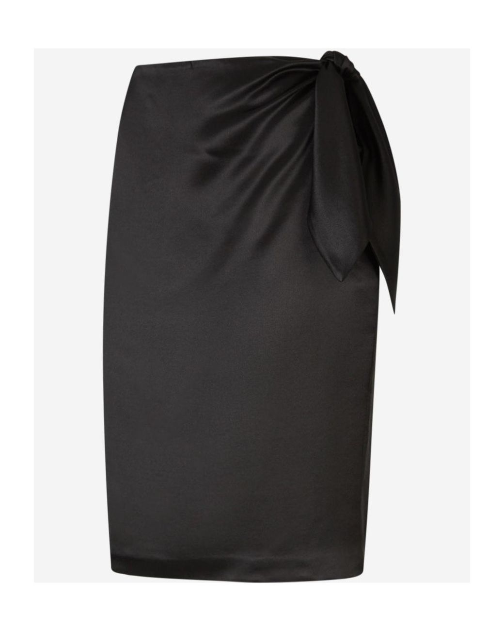 Saint Laurent Black Silk Satin Mini Skirt
