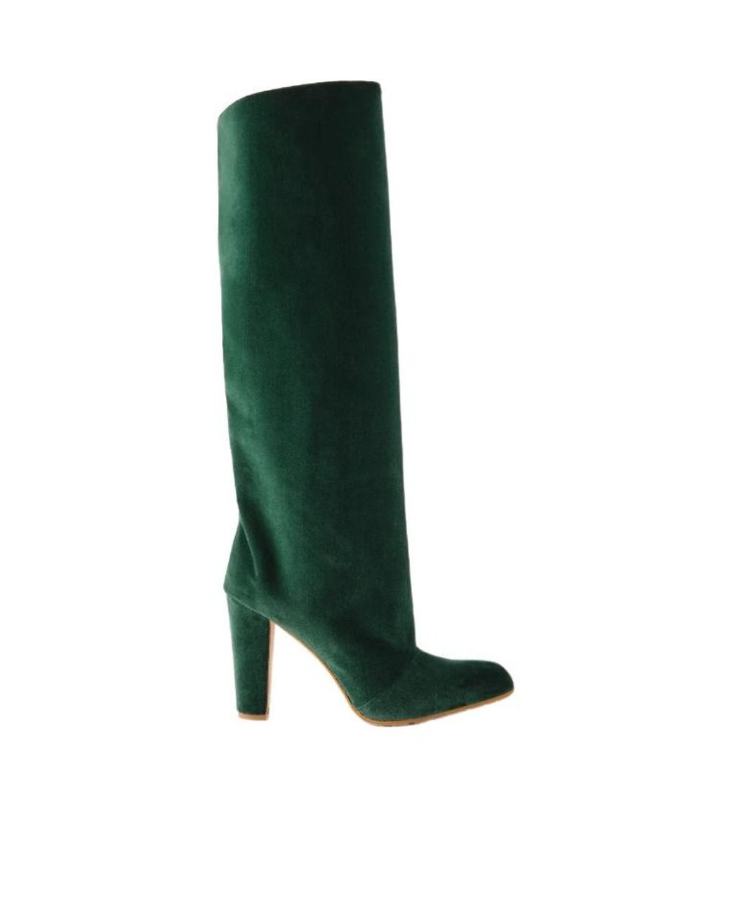 Manolo Blahnik Green Garder 45 Velvet Knee Boots