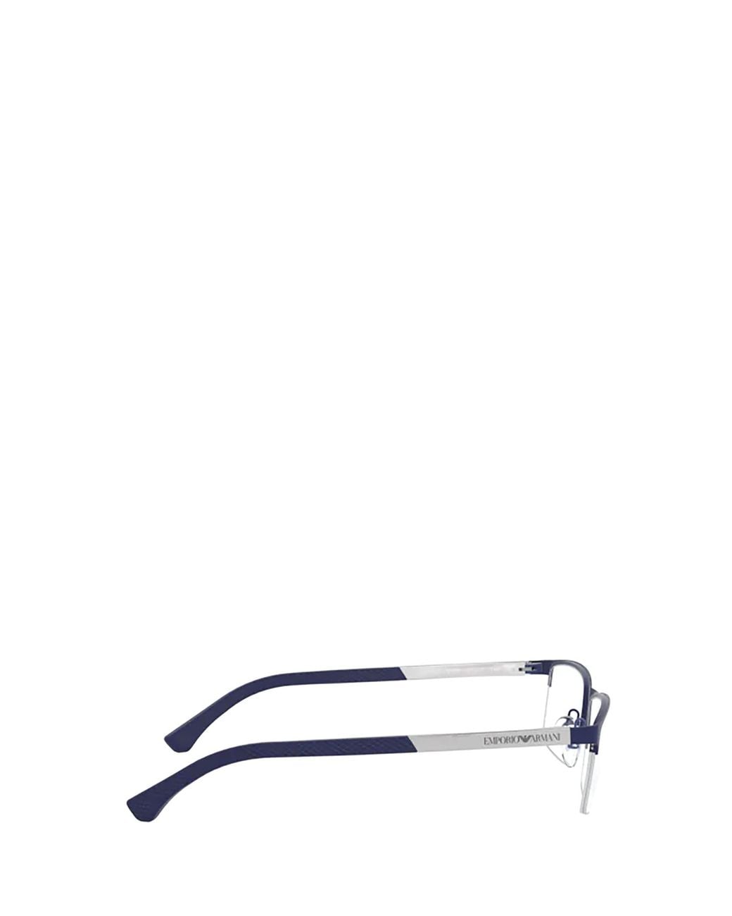 Emporio Armani White Rectangular Frame Glasses for men