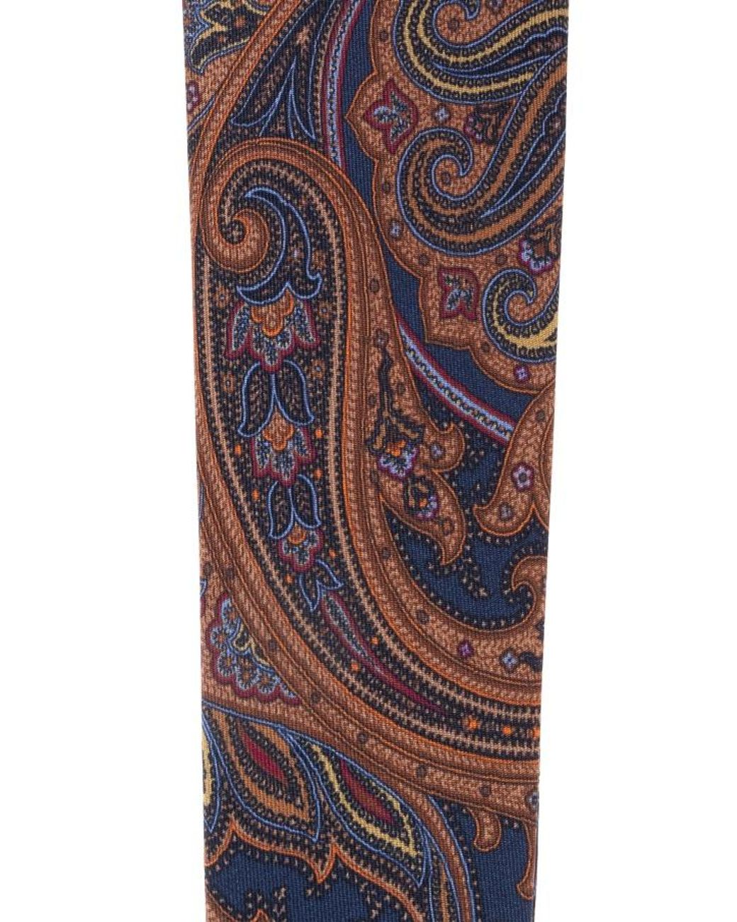 Etro Purple Paisley Printed Pointed-Tip Tie for men