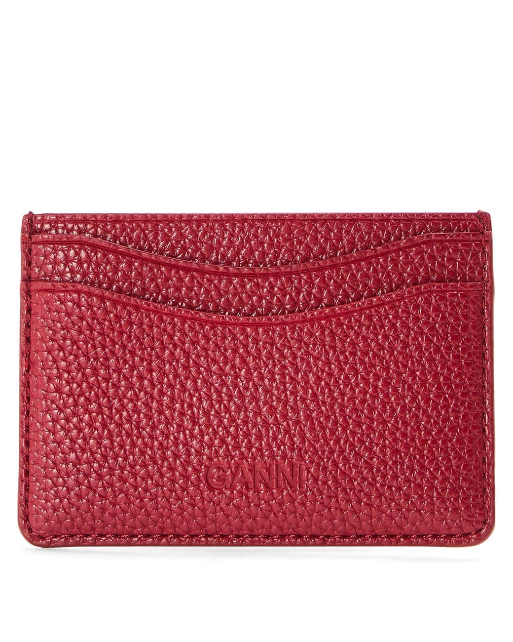 Ganni Red Logo Detail Card Holder