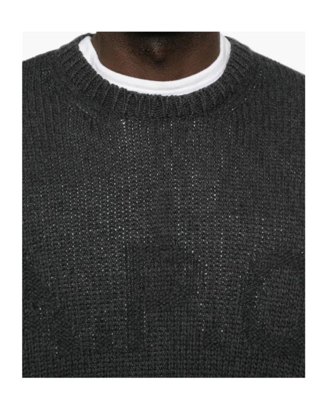 A.P.C. Black Logo-Intarsia Crew-Neck Sweater for men