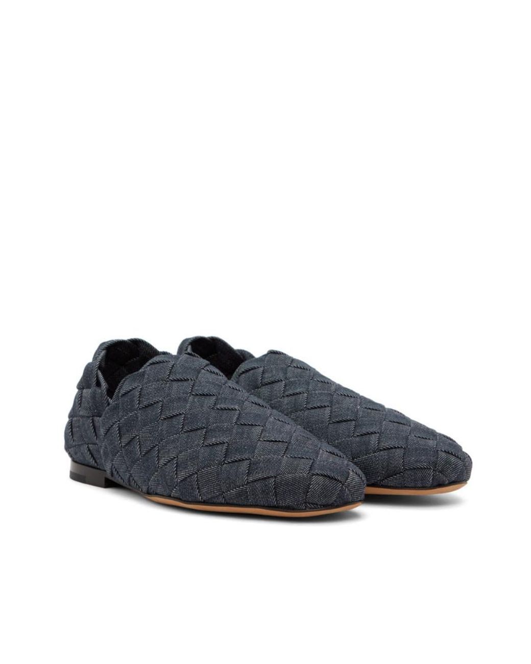 Bottega Veneta Blue Intrecciato Denim Slippers for men