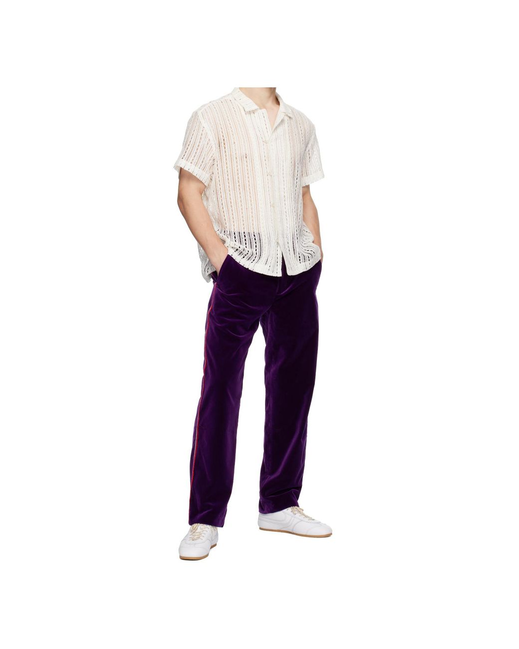 Bode Blue Straight-Leg Casual Pants for men