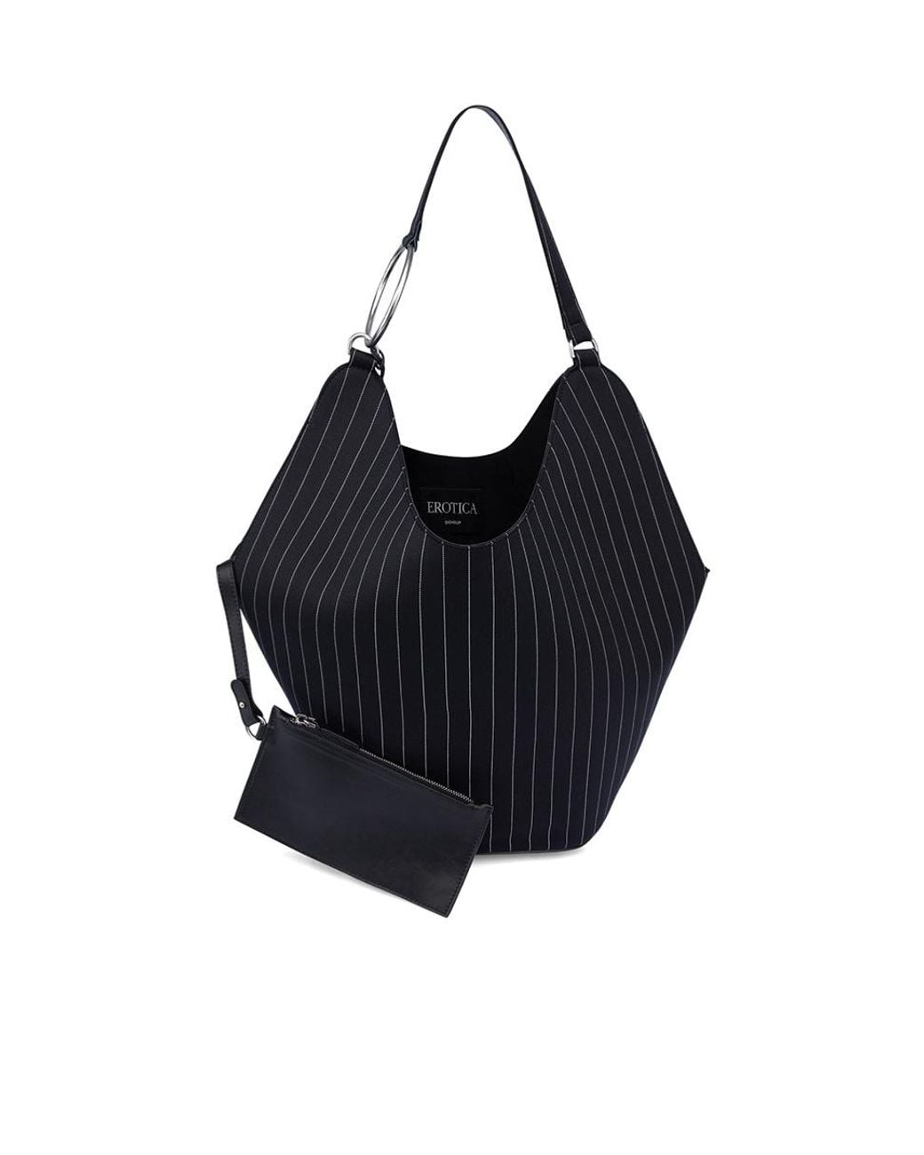 Dondup Blue Large Pinstripe Tote Bag