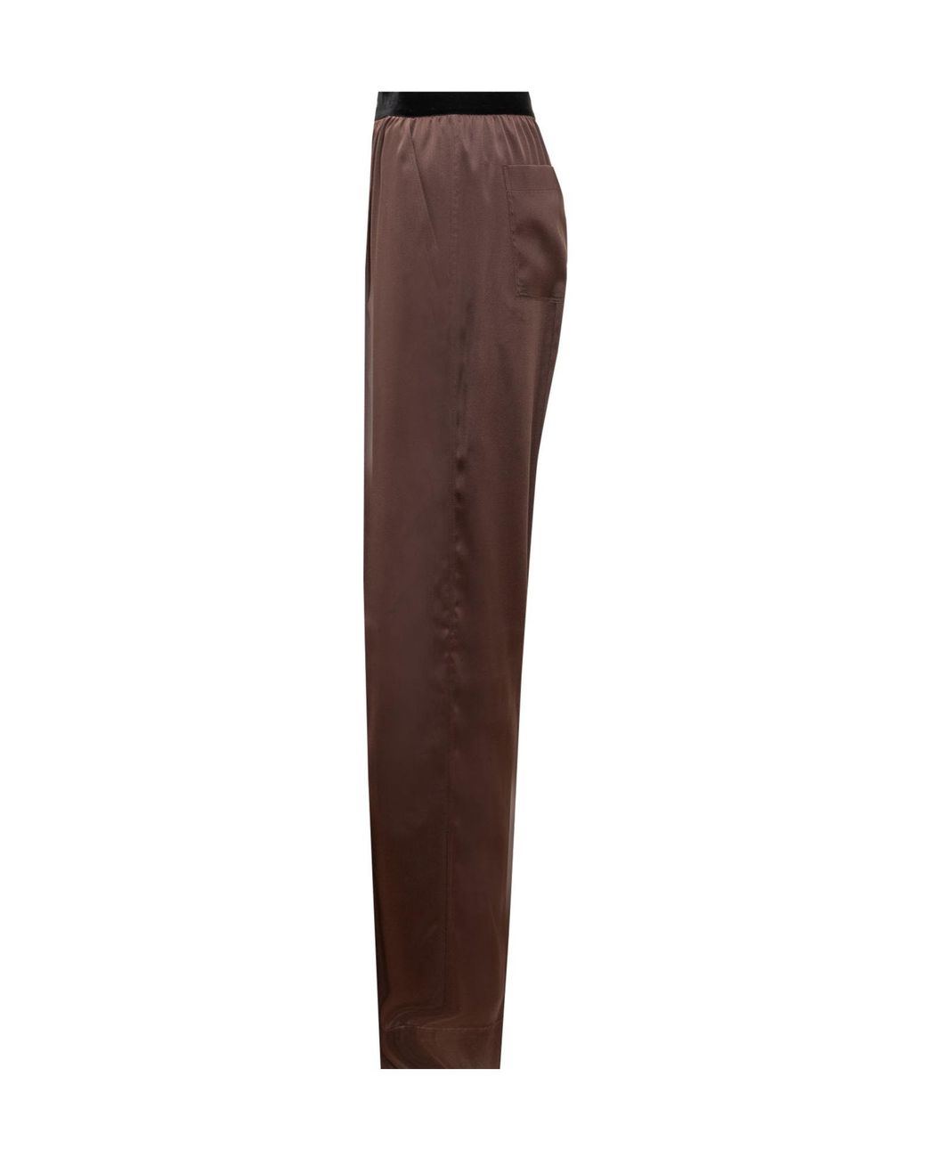 Tom Ford Brown Stretched Satin Pj Pants