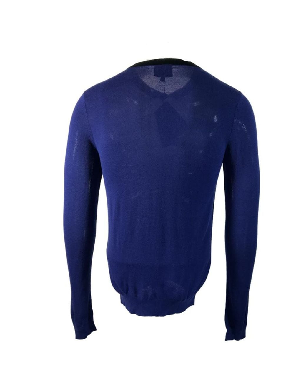 Armani Collezioni Blue Logo Graphic Knit Sweater for men